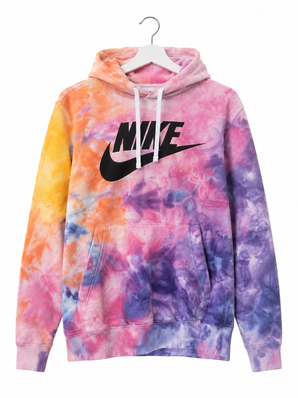 Nike Multicolor Tie Dye Logo Pullover Hoodie M
